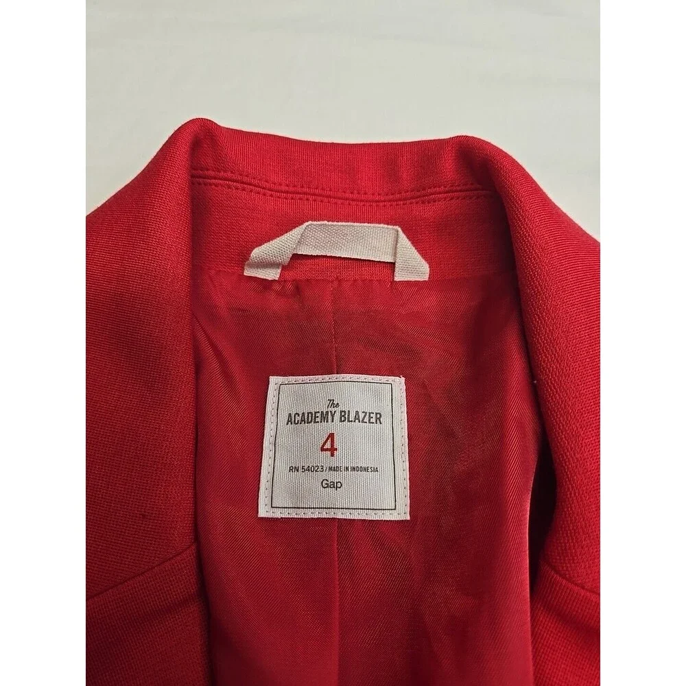 Gap Academy Blazer Women's Size 4 Red Gray Stripes Ohio State‎ 2 Button Vent
